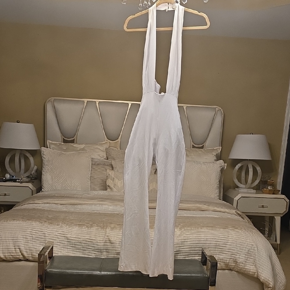 Amanda Uprichard White Halter Jumpsuit NWOT